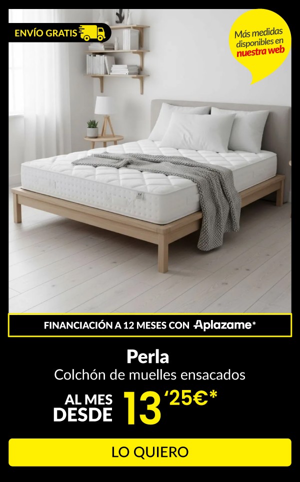 Colchón de muelles ensacados Perla tejido Stretch media-alta blanco 30 cm